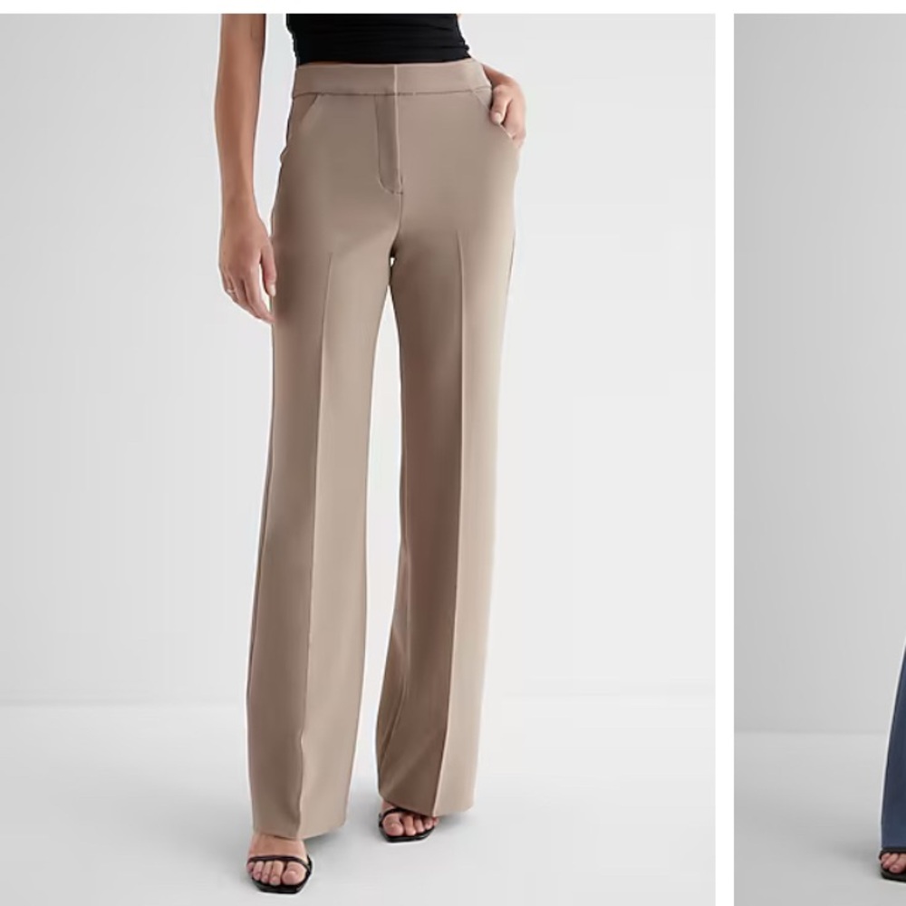 Express high rise flare trouser - khaki